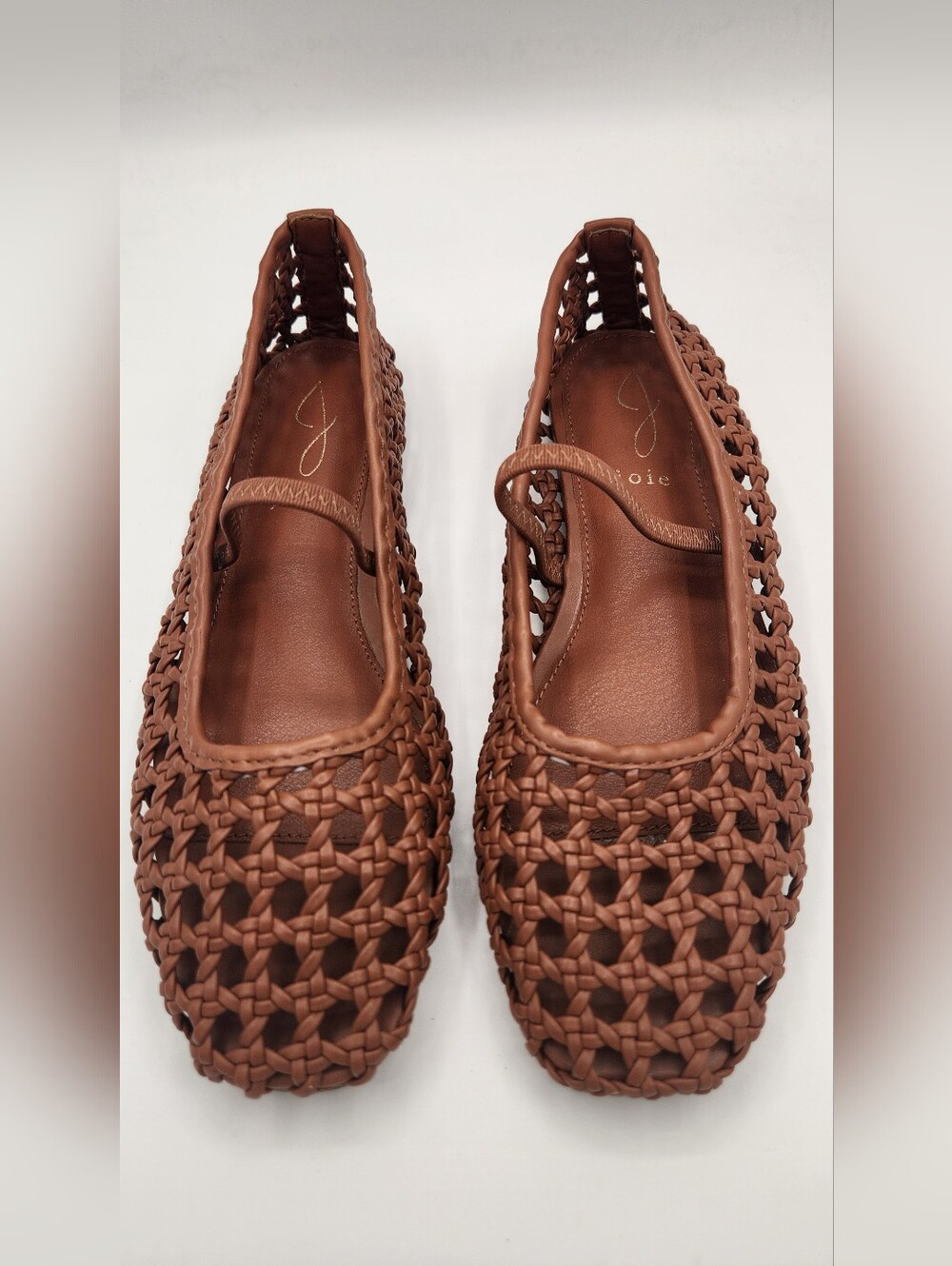 Joie Mary Jane Weavy Brown Flats Size 7.5